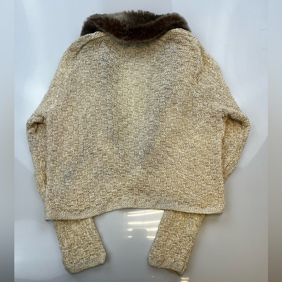 Intuitions Fur Trim Knit Cardigan N106-41 - Picture 6 of 7